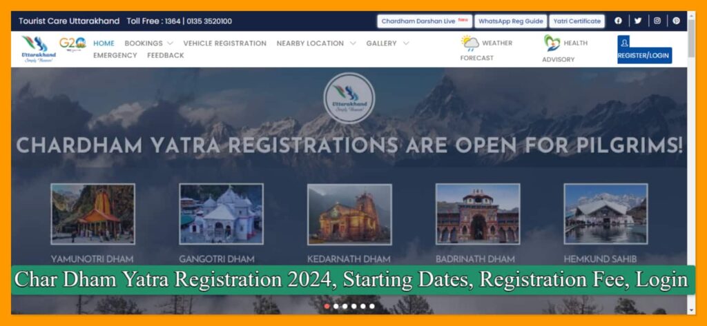 Char Dham Yatra Registration 2024, Starting Dates, Registration Fee, Login